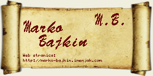 Marko Bajkin vizit kartica